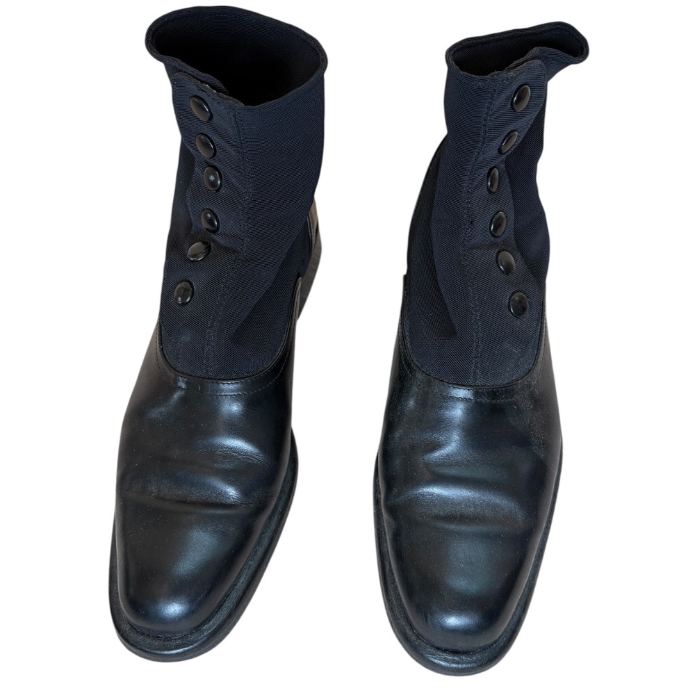 Mare Vintage Style Black Leather Snap Boots